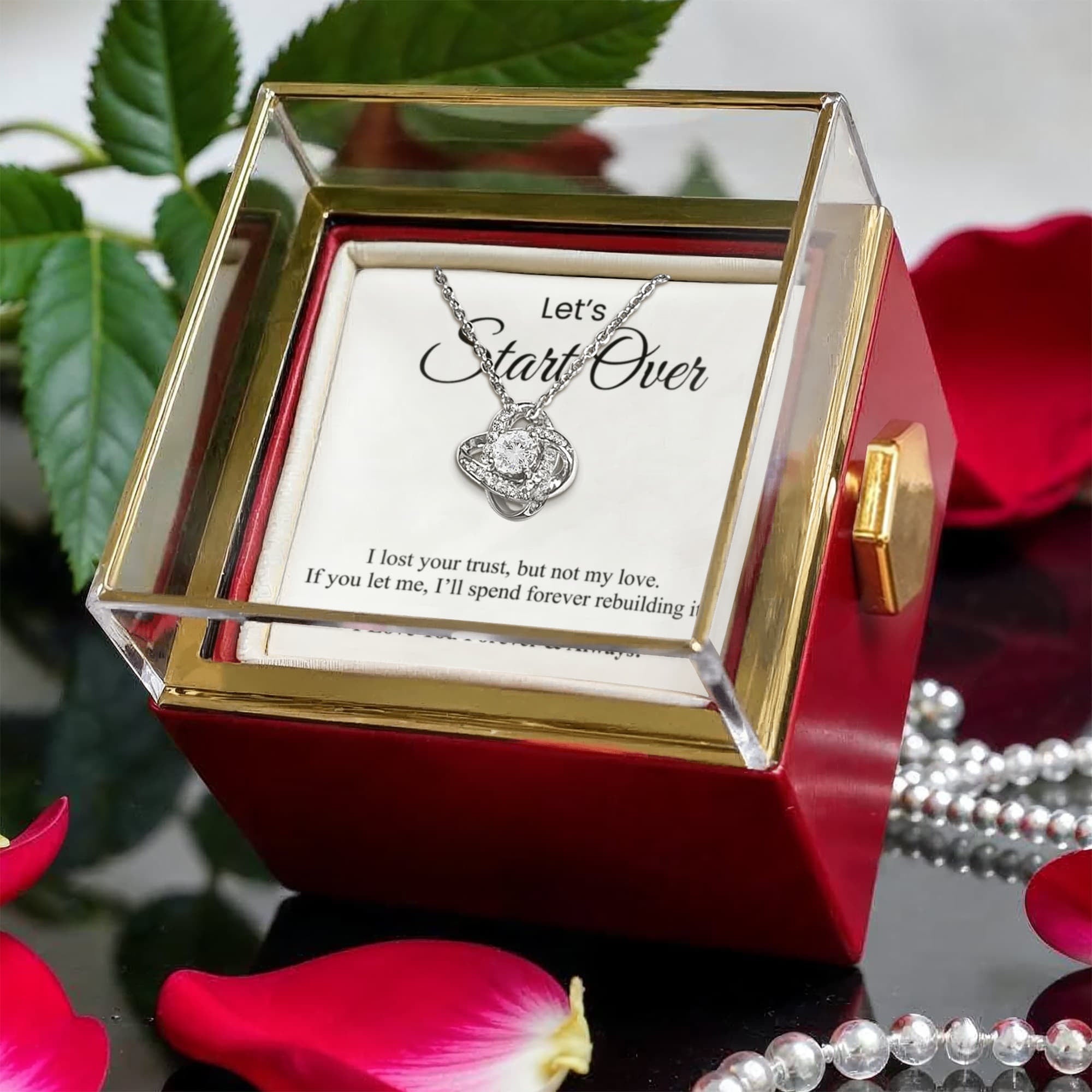 Let's Start Over - Love Knot with Rotating Rose Gift Box